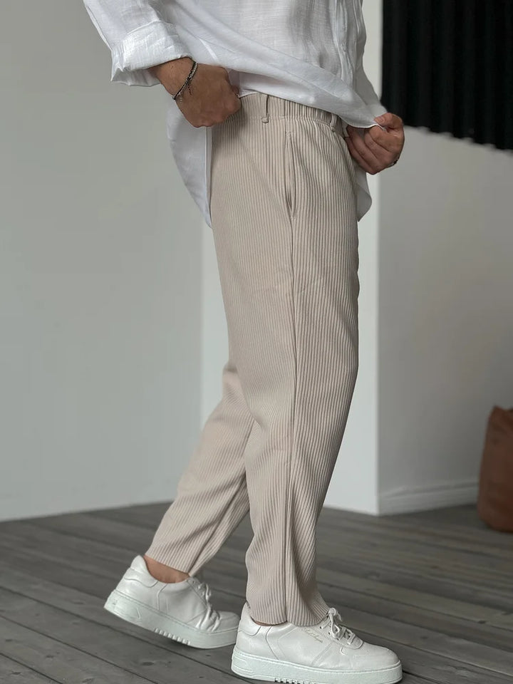 Luxury Men's Trousers in Soft Fabric – Alessio-Beige-S-The Livary