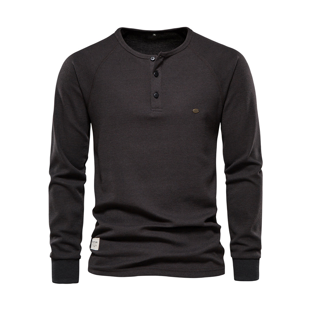 Stylish Men's Long Sleeve Shirt - Milo-Dark grey-S-The Livary