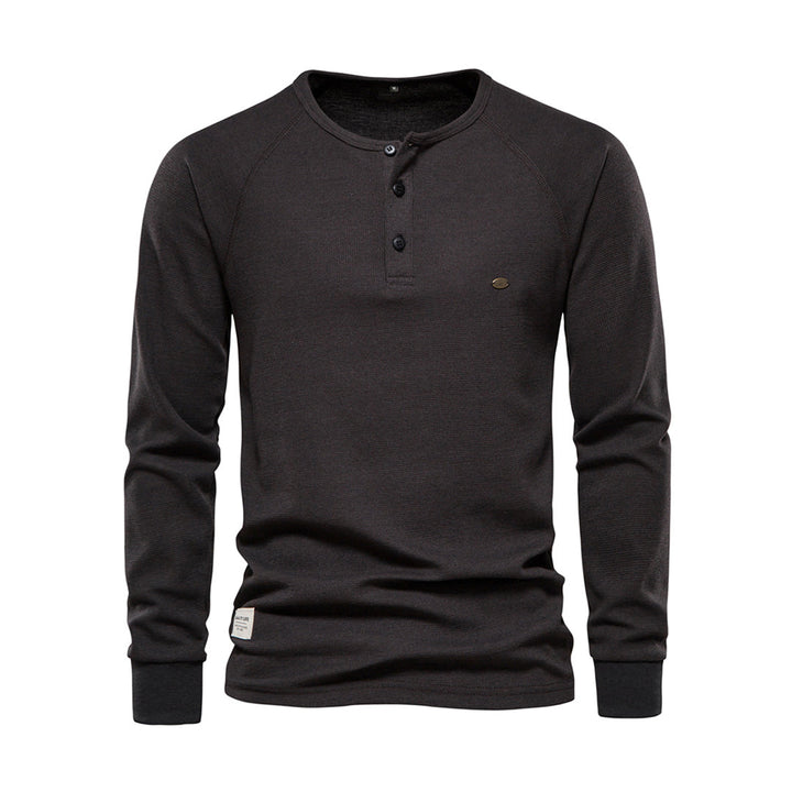 Stylish Men's Long Sleeve Shirt - Milo-Dark grey-S-The Livary