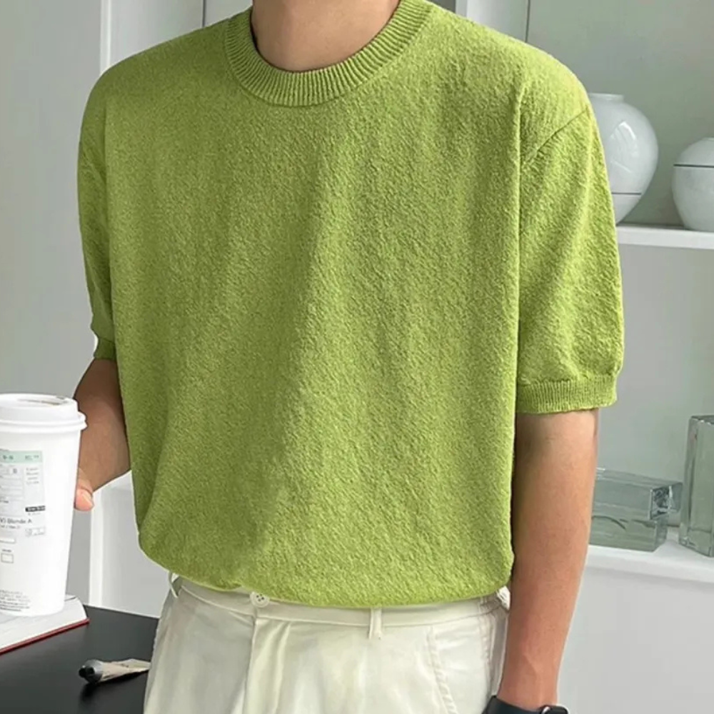 Simple and Stylish Men's T-Shirt - Joey-Light green-S-The Livary