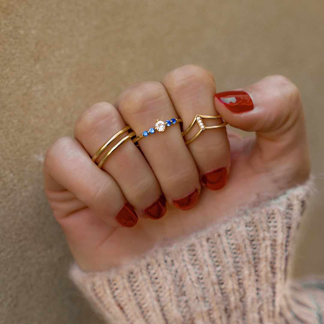 Open Double Ring - Amaya-Gold-The Livary