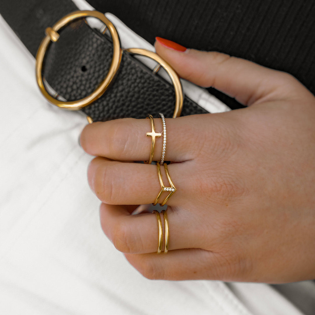 Open Double Ring - Amaya-Gold-The Livary