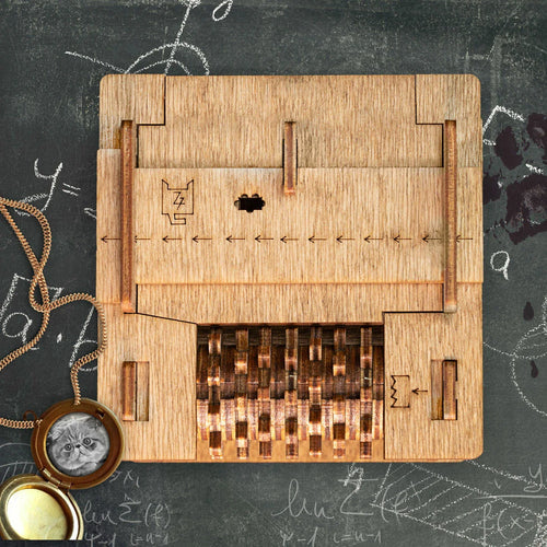 Interactive Wooden Escape Puzzle Box – MindVault-Schrödinger's Cat-The Livary