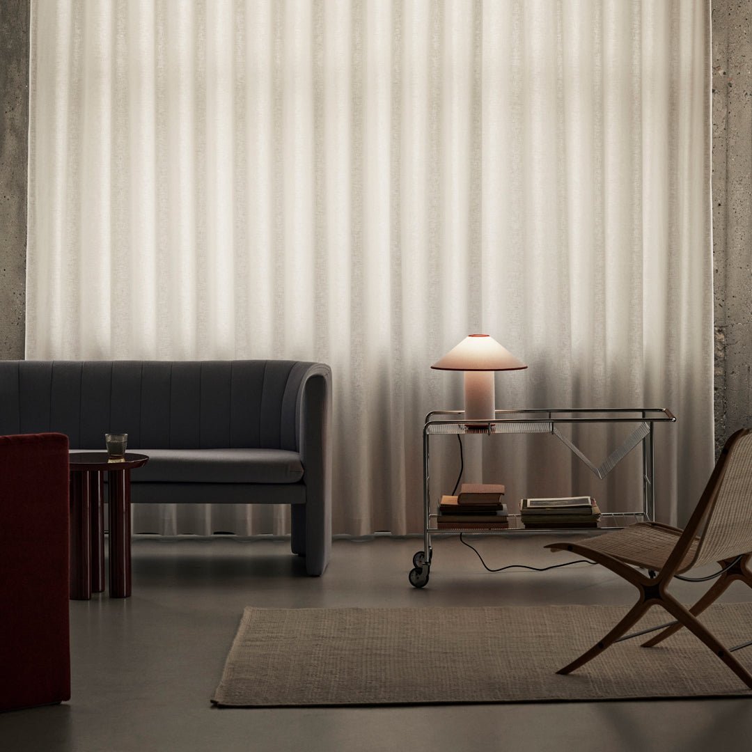 Table lamp with fabric shade – Lunara-Red+White-The Livary