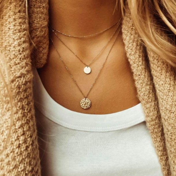 Stylish Layered Necklace - Aurora-Silver-The Livary