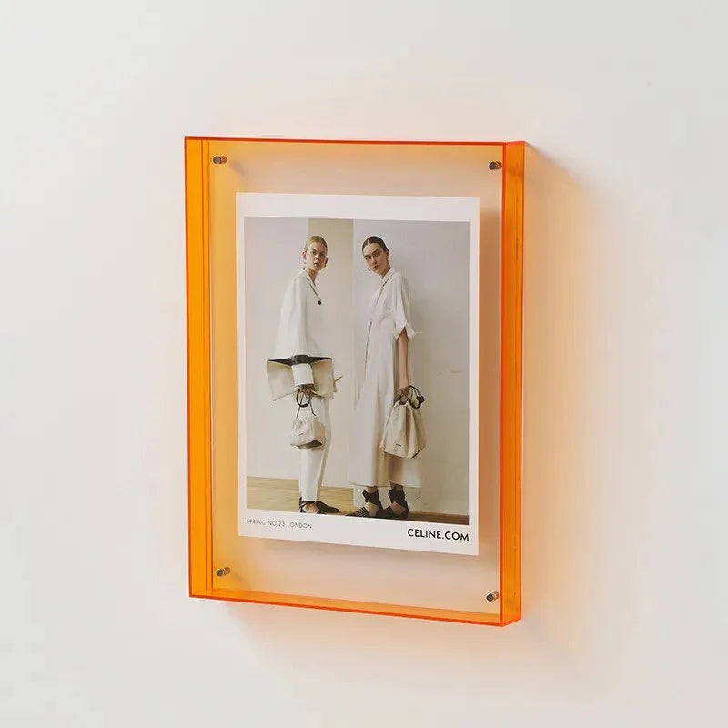 Coloured Transparent Photo Frame – FramePop-Orange-11x14cm-The Livary