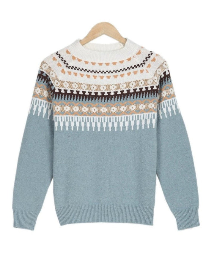 Comfortable knitted sweaters for women - CozyKnit-Blue-S-State of Style