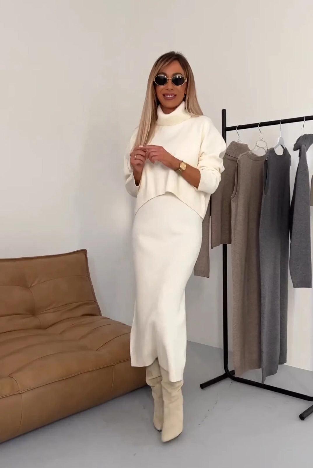 Dress & Sweater Set – Noémie-White-XS-The Livary