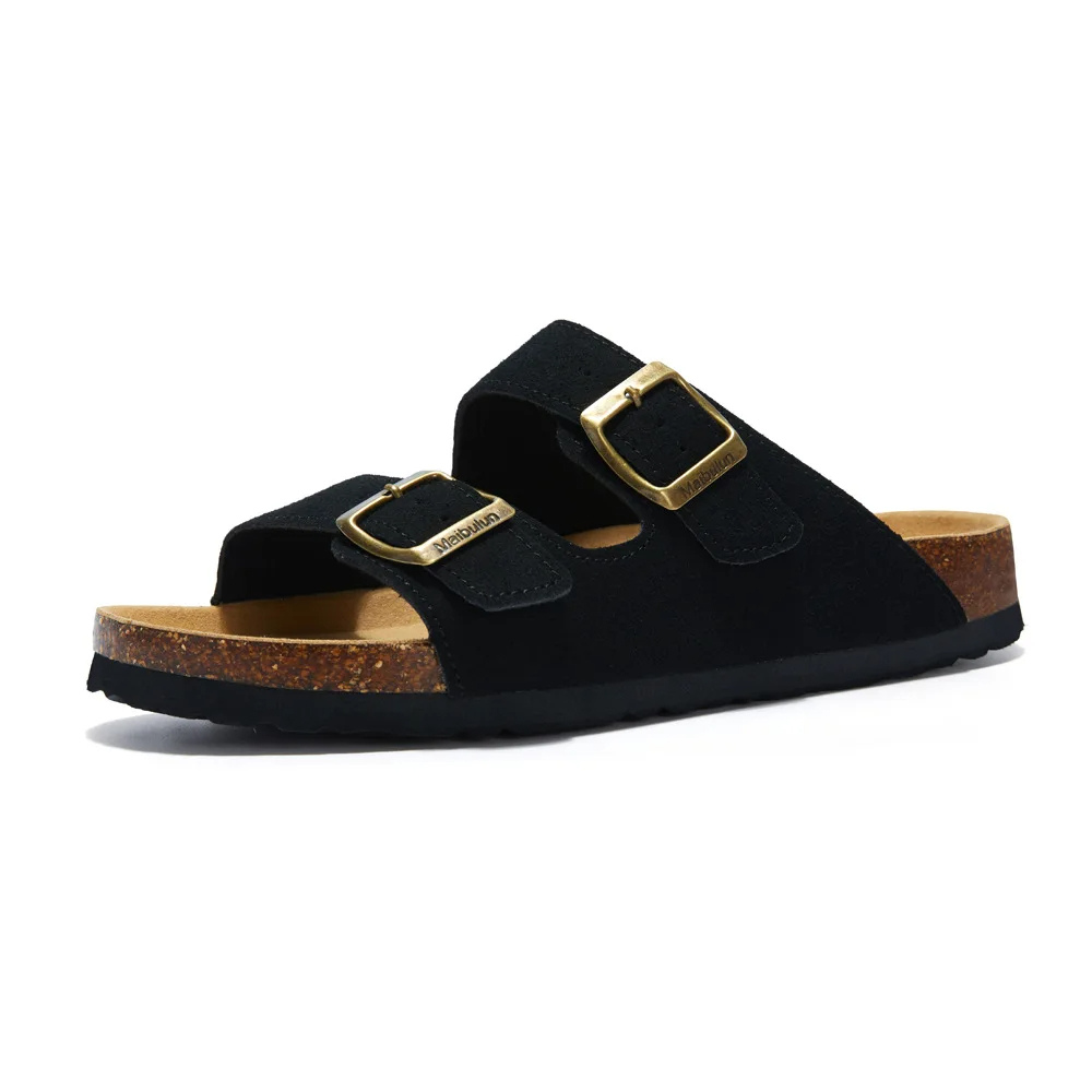 Orthopaedic Sandals with Cork Footbed | Superior Support-2.5-Black-The Livary