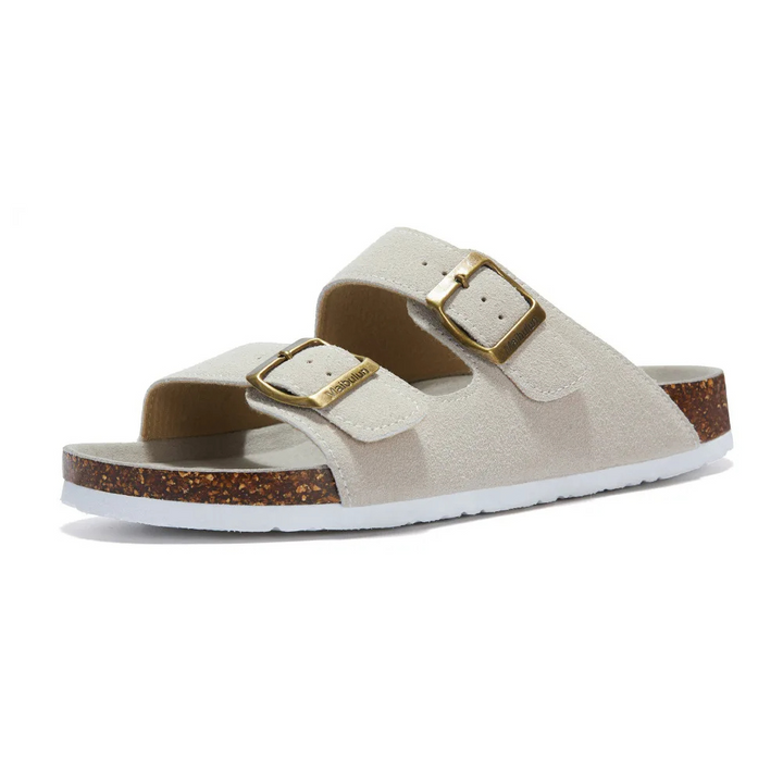 Orthopaedic Sandals with Cork Footbed | Superior Support-2.5-Cream-The Livary