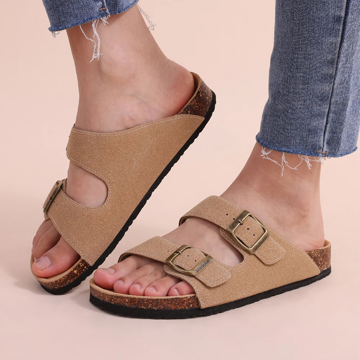 Orthopaedic Sandals with Cork Footbed | Superior Support-2.5-Brown-The Livary