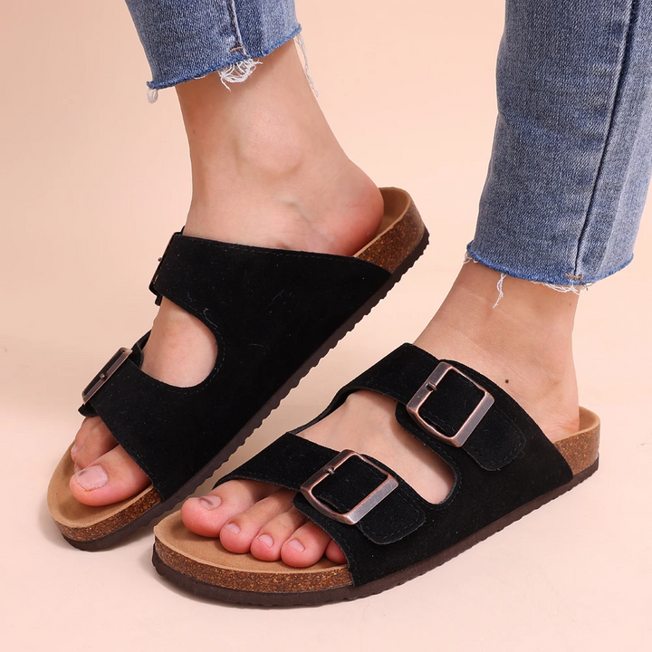 Orthopaedic Sandals with Cork Footbed | Superior Support-2.5-Brown-The Livary