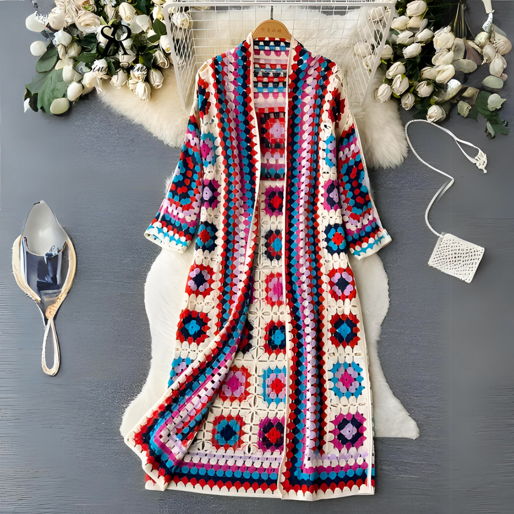 Joyful Colorful Vest - Ivy-Red-One Size-The Livary