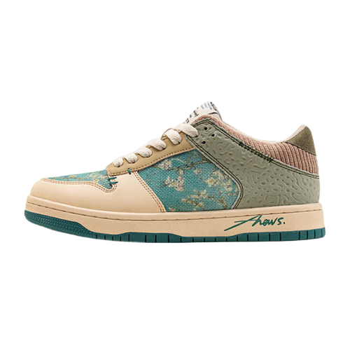 Stylish ladies' and men's art sneakers with almond blossom print – Arta-3-The Livary