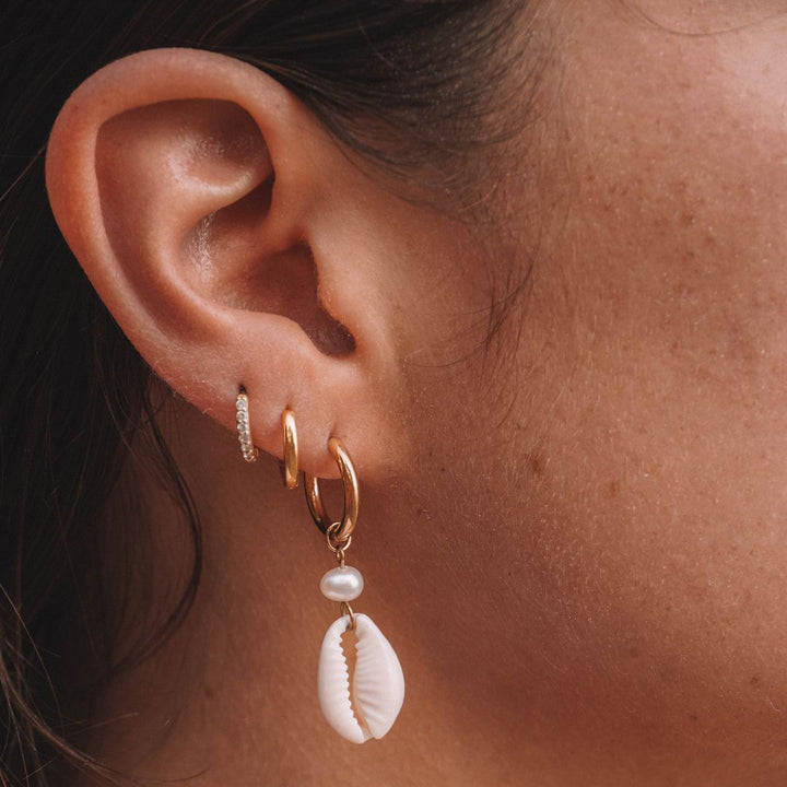 Cowrie Earrings - Elara-Gold-The Livary