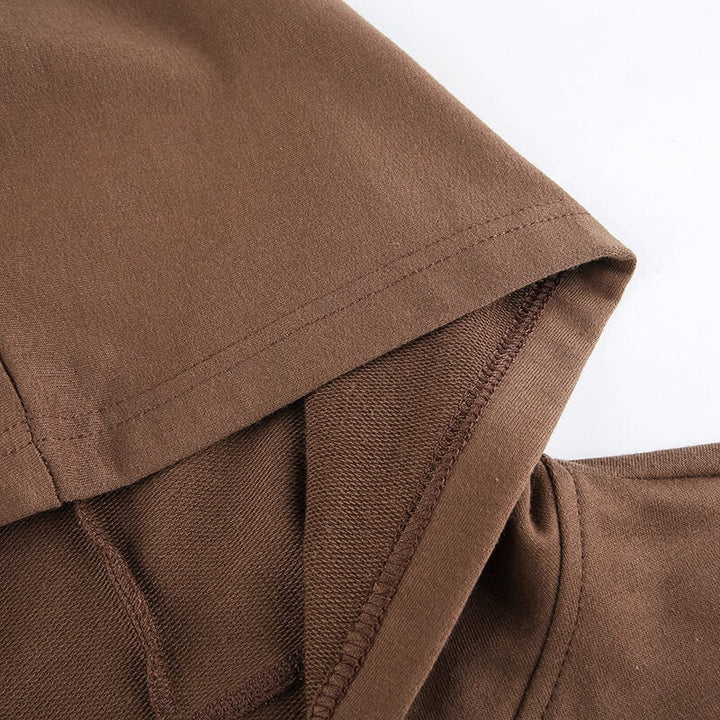 Trendy Fitted Women's Cropped Zip-Up Hoodie with Hood – Alina-Brown-S-The Livary