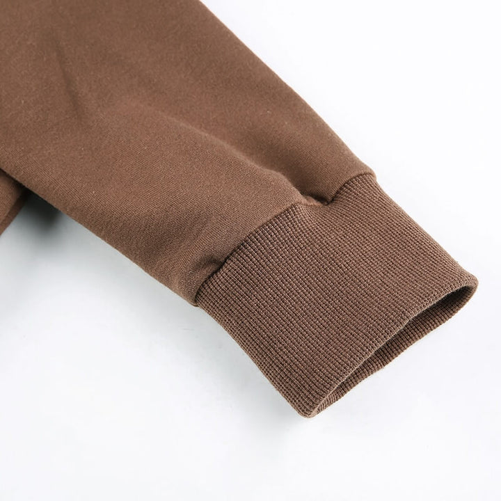 Trendy Fitted Women's Cropped Zip-Up Hoodie with Hood – Alina-Brown-S-The Livary