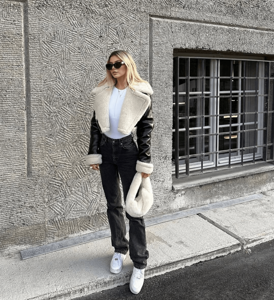 Stylish Leather Jacket with Fur Trim for Cold Days - Sofia-XS-The Livary