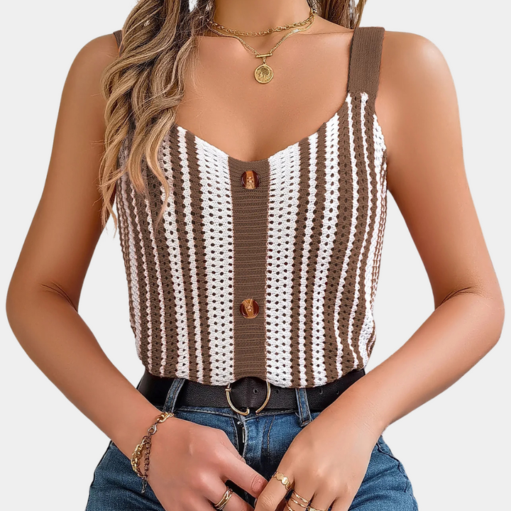 Trendy Openwork Summer Top for Ladies - Naia-Black-XS-The Livary