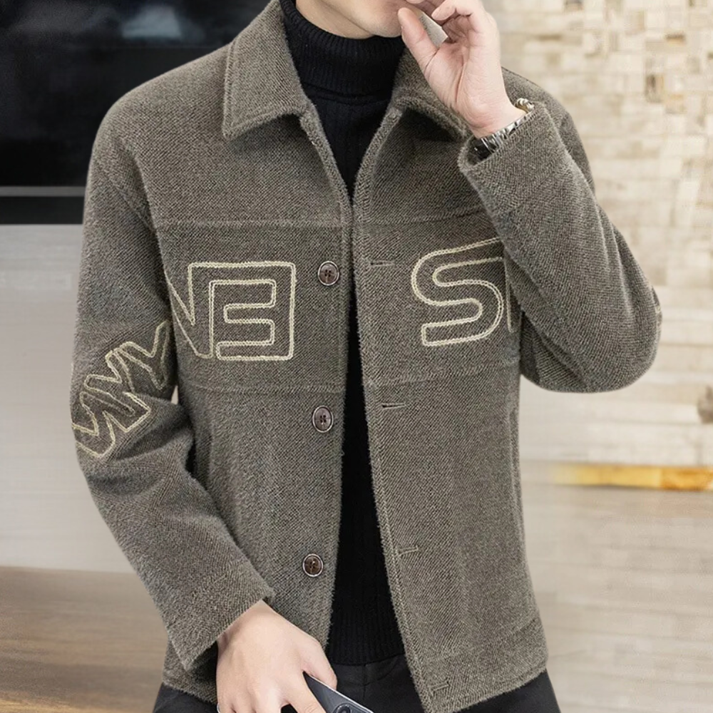 Luxury Men's Coat with Timeless Class - Bastien-Khaki-S-The Livary