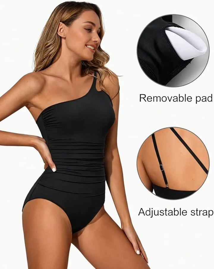 Trendy & Stylish One-Shoulder Swimsuit for Women – Daria-Leopard print-S-The Livary