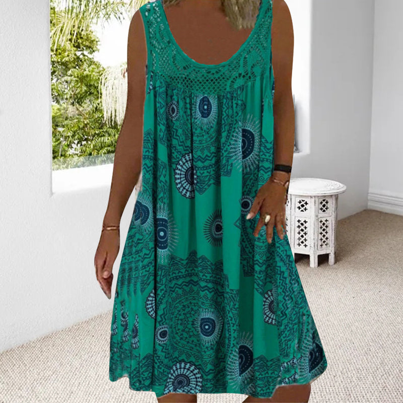 Sleeveless Summer Dress – Miranda | Airy & Comfortable-Green-S-The Livary