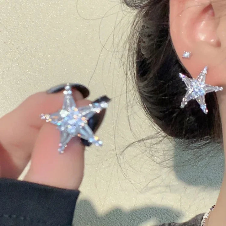 Zirconia Ster Earrings/Ear Cuff - Lyric-Earrings-The Livary