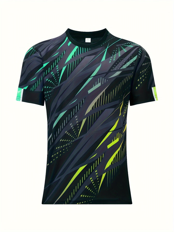 Short-sleeve shirt with striped pattern summer style men's look - Timo (1+1 FREE)-Green/Yellow-S-The Livary