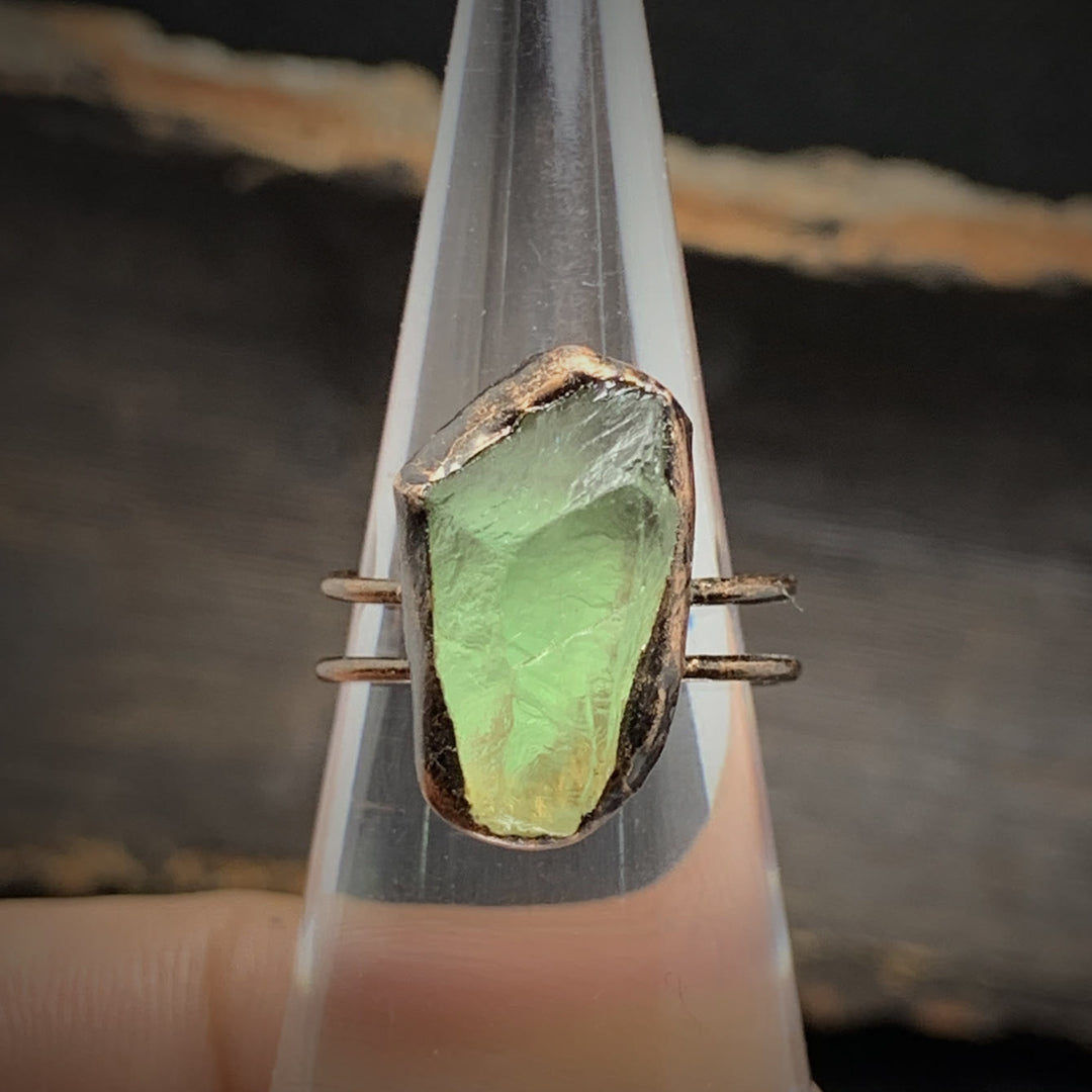 Natural Raw Birthstone Ring - Selina-January & Pomegranate-The Livary