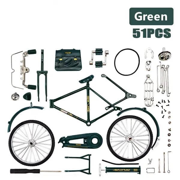 DIY Bike Model Scale - RetroCycle-Green (do-it-yourself)-The Livary