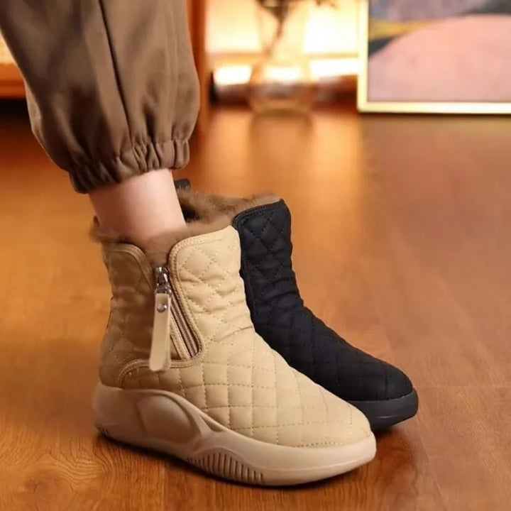 Cute Warm Ladies' Boots - Luna-Khaki-2.5-The Livary