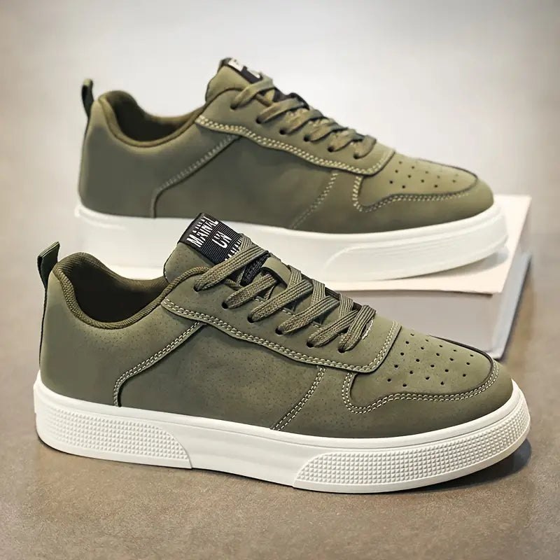 Men's hiking shoes made of suede leather with comfort sole & style – Marco-Green-6-The Livary
