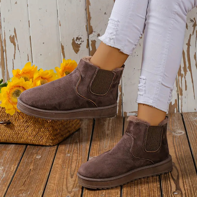 Comfy Thermal Slip-on Snow Boots - Sofia-Black-2.5-The Livary
