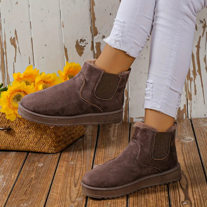 Comfy Thermal Slip-on Snow Boots - Sofia-Black-2.5-The Livary