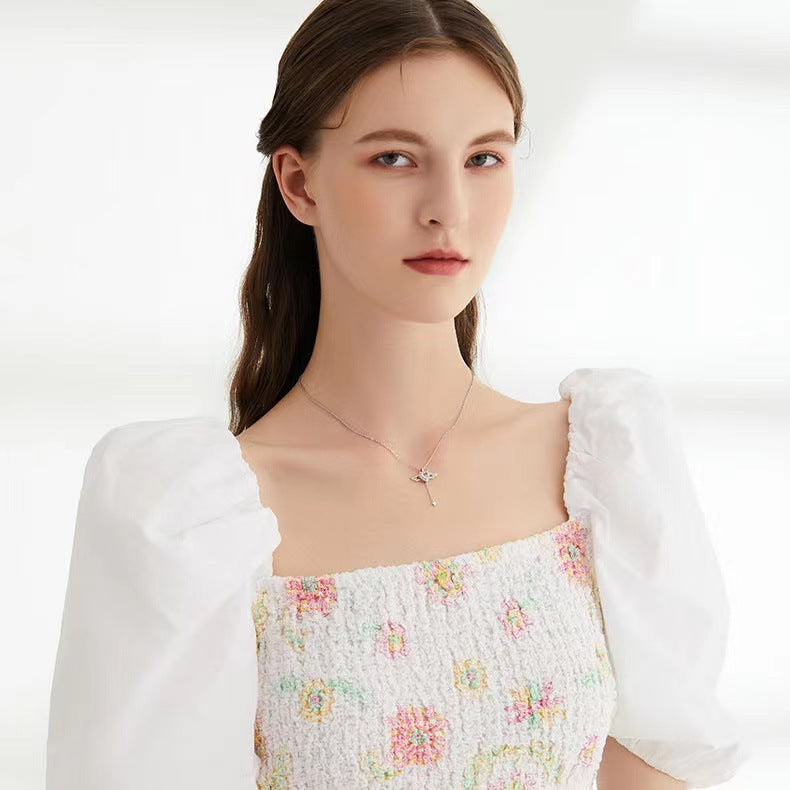 Enchanting Angel Wings Necklace - Livia-Silver-The Livary