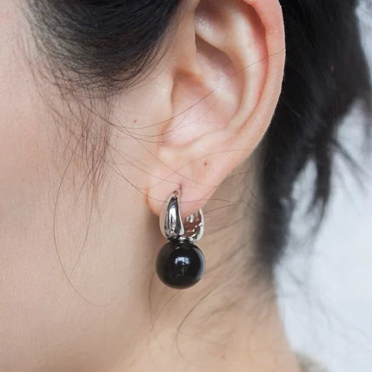 Stylish Black Onyx Earrings - Lina-The Livary