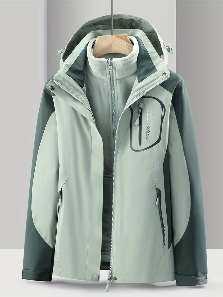 3-in-1 Waterproof Jacket - Nora-Green-XS-The Livary