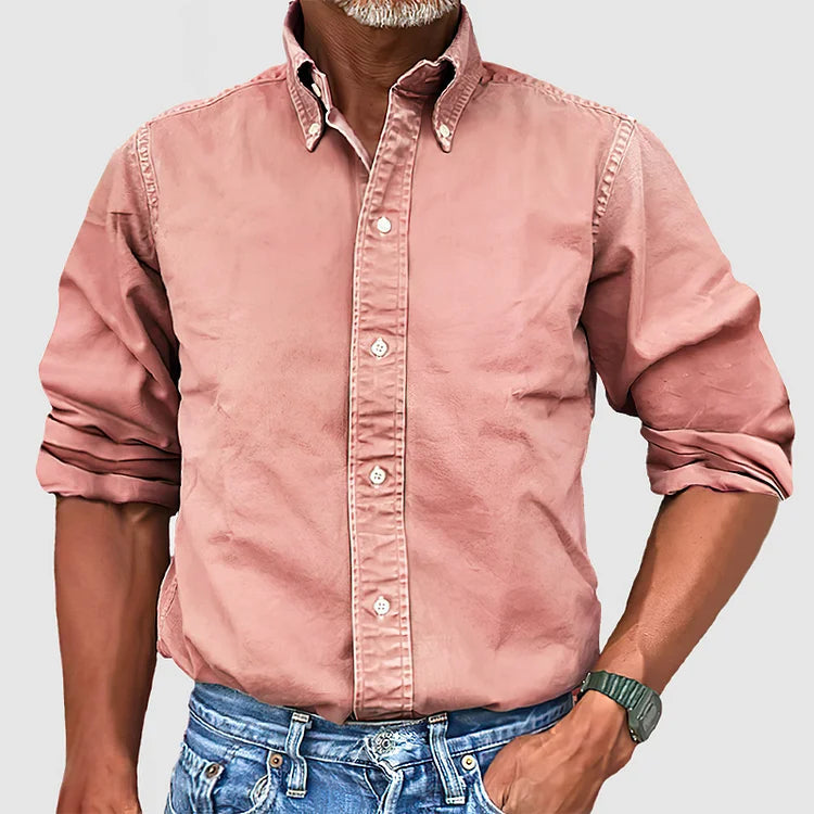 Vintage Men's Shirt - Dario-Pink-S-The Livary