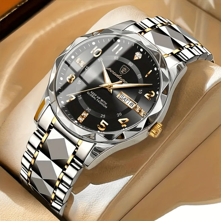 Multifunctional Waterproof Sports Watch for Men - Titan-Inter-golden Band with Black Surface-The Livary