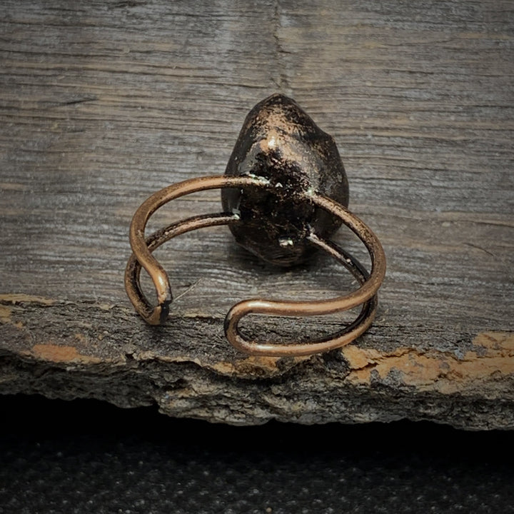 Natural Raw Birthstone Ring - Selina-January & Pomegranate-The Livary