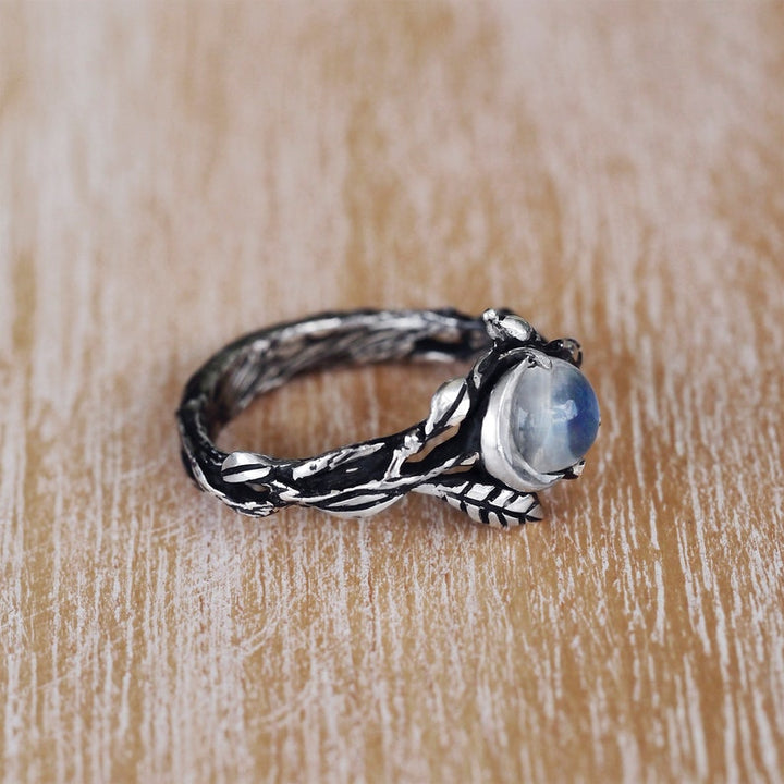 Stylish Moonstone Statement Ring - Iris-Moon-2.01 in-The Livary