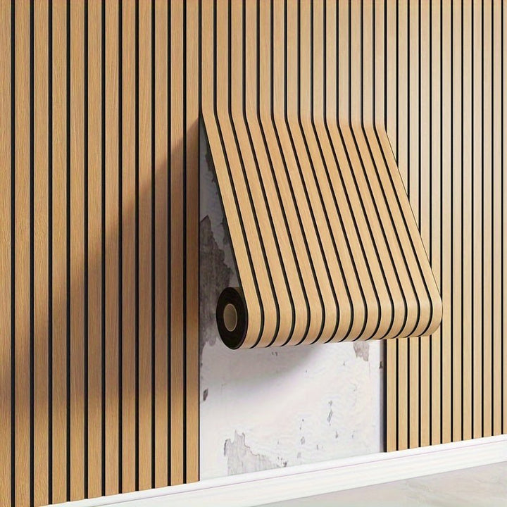 3D Self-adhesive Wall Panels with Realistic Wood Appearance - Wallvera-Light brown-1 roll-The Livary
