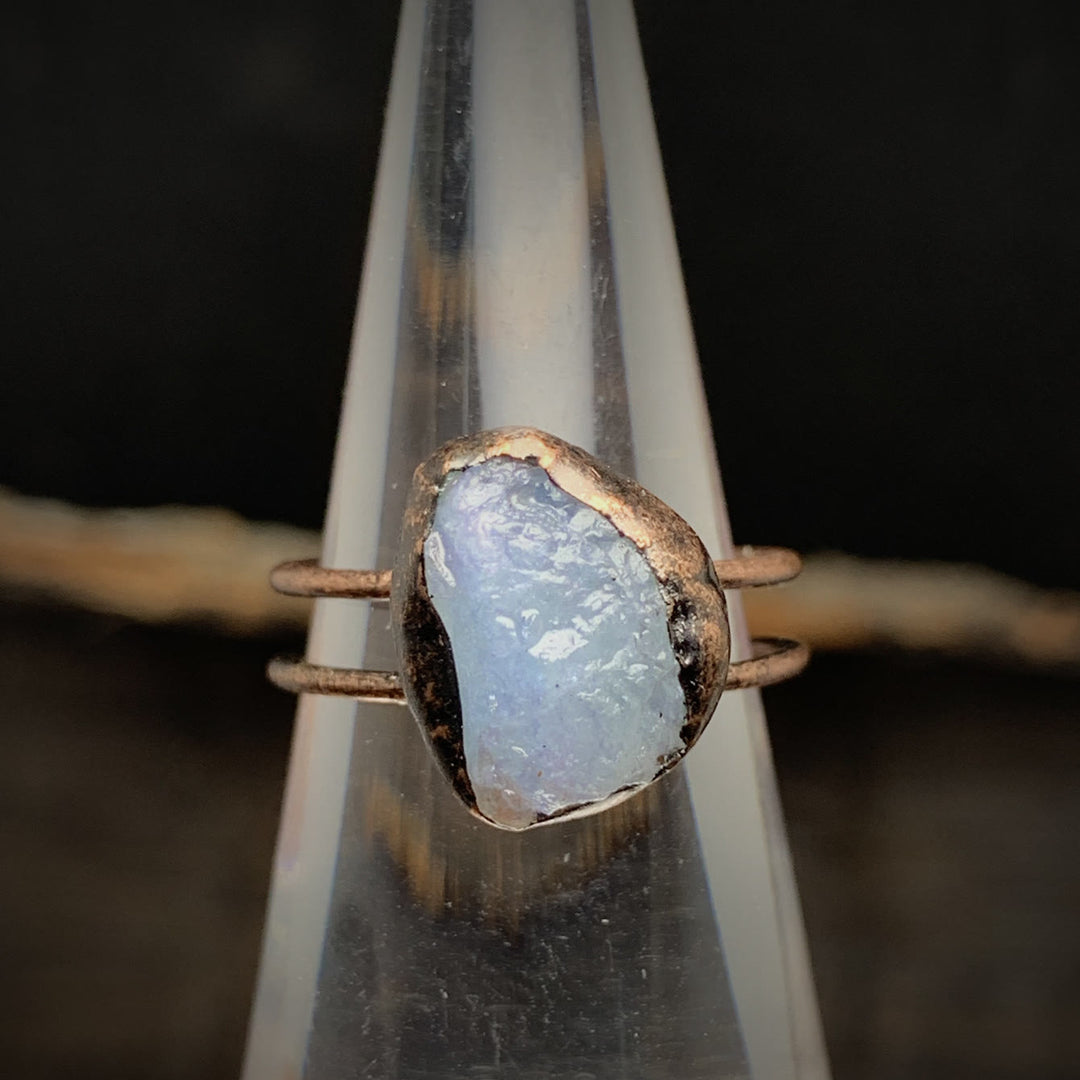 Natural Raw Birthstone Ring - Selina-January & Pomegranate-The Livary