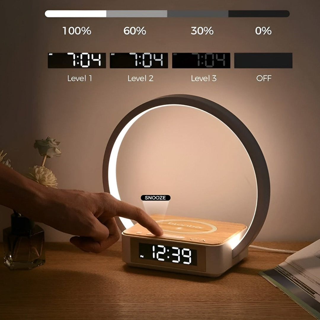 Design Night Light with Charger and Gentle Wake Function - LumoRise-The Livary