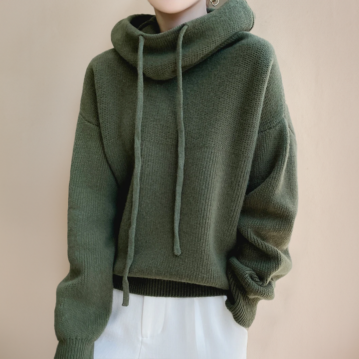Comfortable Merino Wool Women's Sweater - Isabelle-Green-S-The Livary