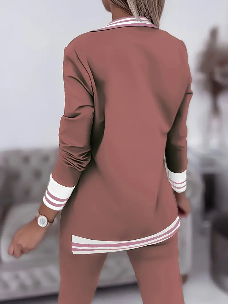 Casual Streetwear Striped Set - Sophie-Pink-M-The Livary