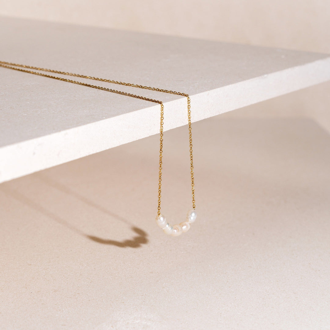 Lovely Necklace with Freshwater Pearls - Celina-The Livary