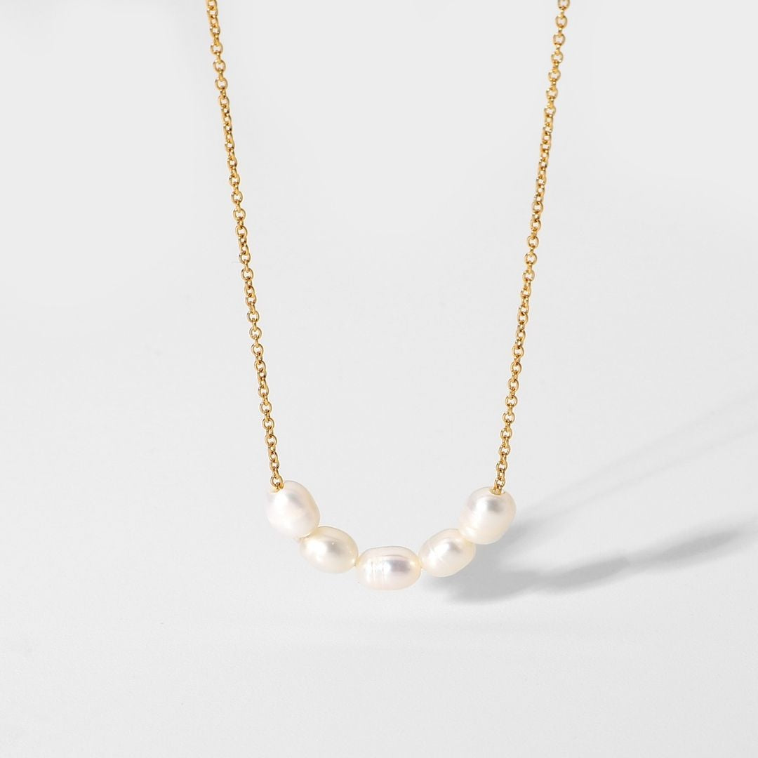 Lovely Necklace with Freshwater Pearls - Celina-The Livary