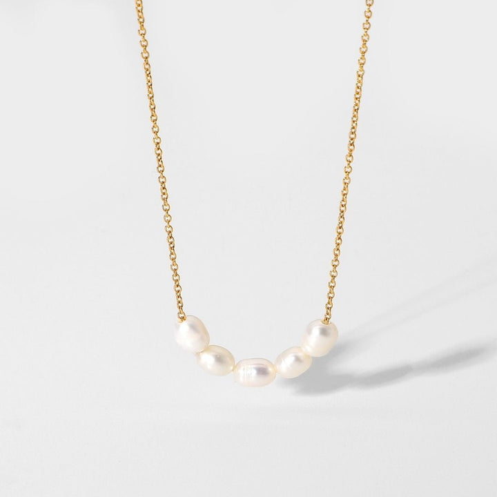 Lovely Necklace with Freshwater Pearls - Celina-The Livary