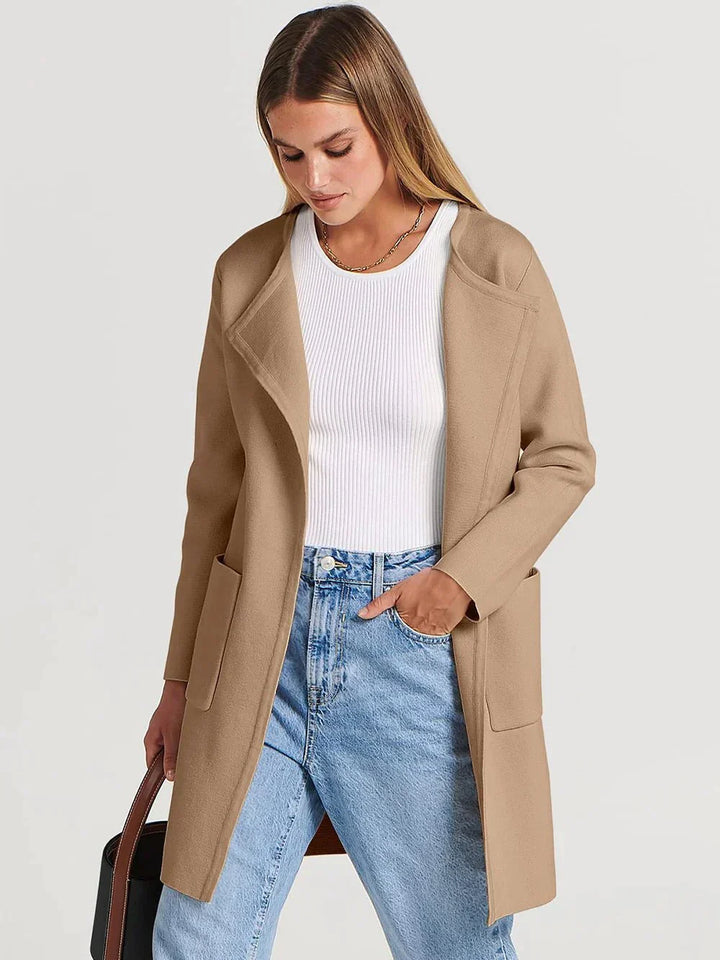 Stylish Ladies' Cardigan - Djamila-Brown-S (36)-The Livary